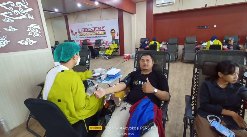 Wujudkan Kepedulian Sesama, Insan Pers dan Warga Kota Cirebon Antusias Ikuti Aksi Donor Darah
