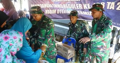 Pasar Murah TMMD Reguler Ke- 128 Kodim 0117/Aceh Tamiang Diserbu Warga
