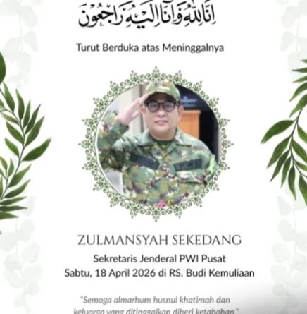 Keluarga Besar PWI Berduka: Sekjen PWI Pusat Zulmansyah Sekedang Tutup Usia   