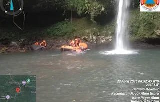 Polres Pagar Alam Evakuasi Pemuda Tenggelam di Curup Mangkok