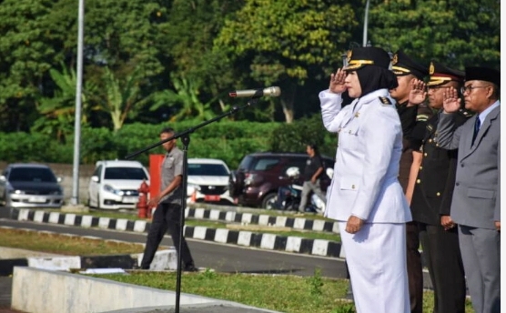 Wabub Tuti pimpin Upacara Hari Otonomi Daerah Ke-30 tahun 2026 Perkuat Sinergi dan Pelayanan Publik.