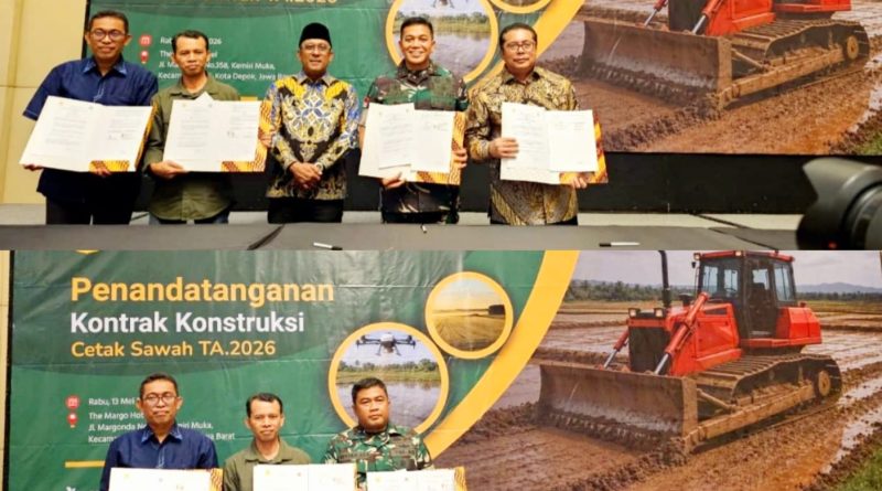 Wujudkan Swasembada, Pangdam Pattimura Teken Kontrak Cetak Sawah 1.454 Hektar