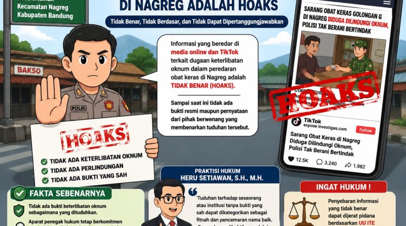 Informasi Dugaan Keterlibatan Oknum di Nagreg Belum Terbukti Secara Hukum,   Praktisi Hukum HERU SETIAWAN, S.H., M.H.: Tuduhan Tanpa Bukti Bisa Jadi Fitnah   