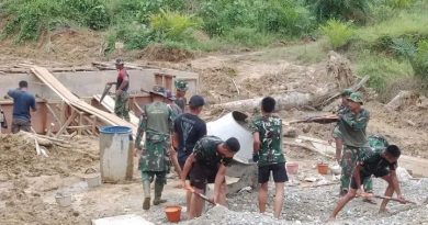 Satgas TMMD Ke-128 Kodim Aceh Tamiang, Kebut Pekerjaan Pengecoran Jembatan Plat Beton