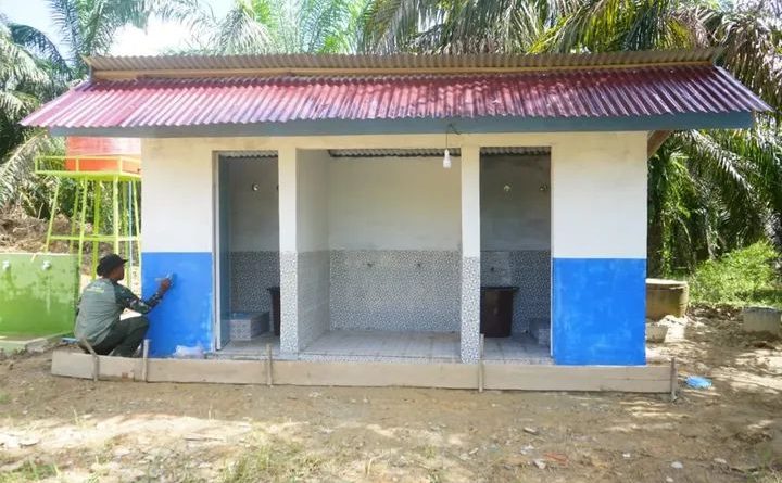 Pembangunan Fasilitas MCK TMMD Reguler ke-128 Di Desa Suka Makmur Masuki Tahap Akhir