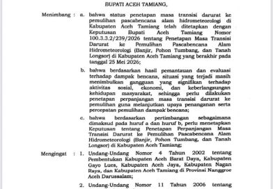 Pemkab Aceh Tamiang Perpanjang Masa Transisi Darurat ke Pemulihan, Fokus Percepat Penanganan dan Pemulihan Warga
