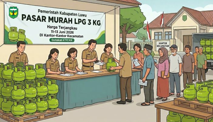 Gas Melon Langka dan Mahal, Dinas Perdagangan Luwu Turunkan Pasokan Melalui Pasar Murah Menulis