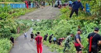 Babinsa dan Satgas TNI Bersihkan Jalur Menuju Lokasi Groundbreaking PSN Masela
