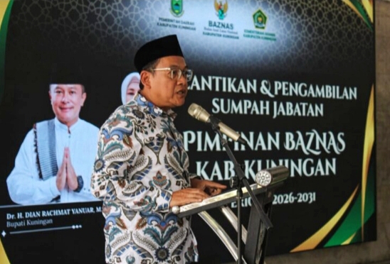 Sumpah Jabatan Lima Pimpinan Badan Amil Zakat Nasional (BAZNAS) kabupaten Kuningan Periode 2026-2031.