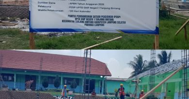 Pembangunan Revitalisasi SMPN 1 Tanjung Bintang sudah Sesuai SOP dan Spesifikasi Standar