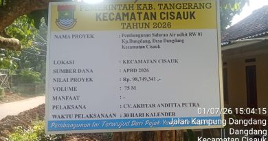 Diduga Abaikan Standar K3, Proyek U-Ditch di Desa Dandang Cisauk Tuai Sorotan Warga*