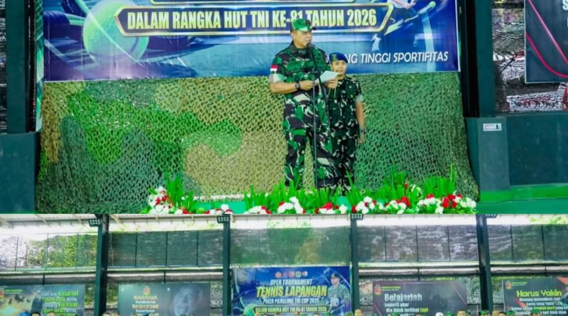 Lahirkan Bibit Juara Baru, Pangdam XV/Pattimura Buka Kejuaraan Tenis Piala Panglima TNI 2026