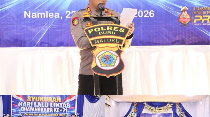 Polres Buru Gelar Syukuran Hari Lalu Lintas Bhayangkara Ke-71, Dengan Penuh Khikmat Dan Semangat