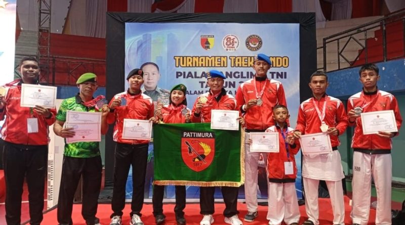 Taekwondo Kodam Pattimura Bersinar di Piala Panglima TNI, 11 Medali Diraih