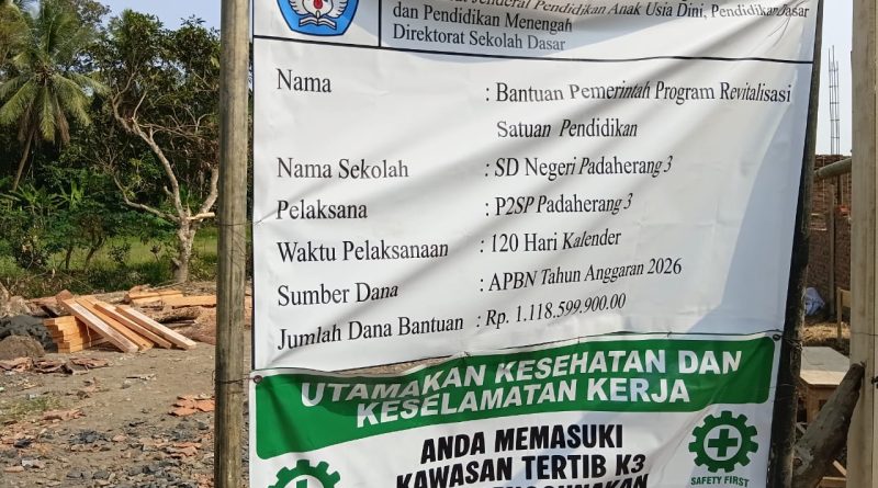 Dana Revitalisasi SDN Padaherang 3 Angsana Disorot, Pengelolaan Diduga Tanpa Keterlibatan Panitia
