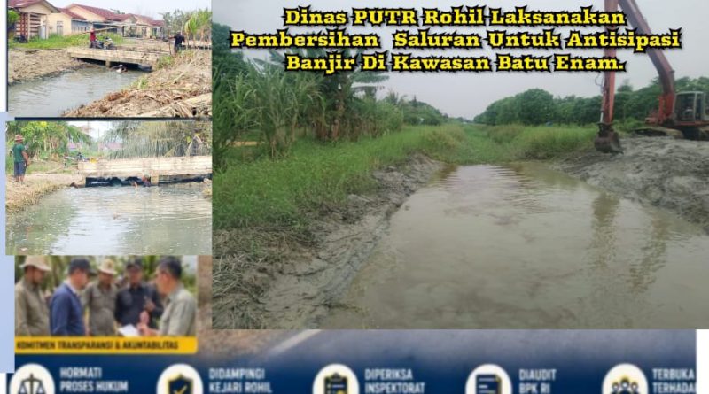 Antisipasi Banjir di Batu Enam, Dinas PUTR Rohil Bersihkan Saluran Sepanjang 2–3 Kilometer