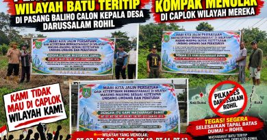 WARGA ENAM RT BATU TERITIP TOLAK KERAS WILAYAHNYA MASUK PEMILIHAN DESA DARUSSALAM, PEMKO DUMAI DIMINTA BERTINDAK.