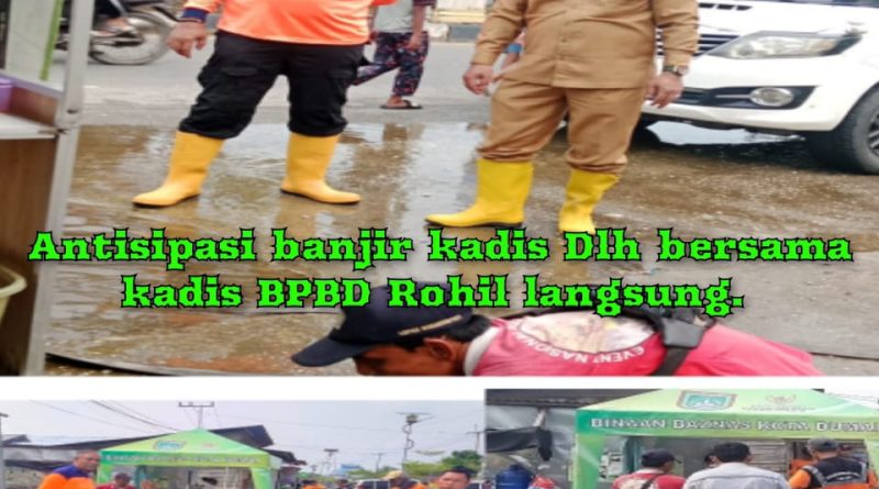 Antisipasi Banjir di Bagansiapiapi, Kadis DLH dan BPBD Rohil Turun Langsung Bersihkan Saluran Air