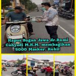 Cegah Dampak Kabut Asap, Kapus Bagan Jawa dr. Romi Cahyadi Bagikan 5.000 Masker kepada Warga Rohil