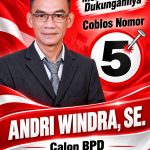 Andri Windra, SE, Nomor Urut 5 Kembali Maju sebagai Calon BPD Tanjung Baru Dapil 3