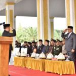 Bupati Luwu, H. Patahudding, S.Ag., bertindak sebagai pembina upacara peringatan Hari Sumpah Pemuda ke-98 yang berlangsung di Lapangan Andi Djemma.