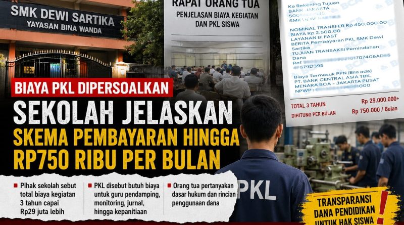 Biaya PKL dan Iuran Kegiatan Siswa Dipersoalkan, SMK Dewi Sartika (Yayasan Bina Wanda) Jelaskan Skema Pembayaran hingga Rp750 Ribu per Bulan
